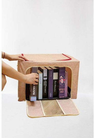 Fabric Storage Box with Lid Transparent 60x42x40cm 1pcs