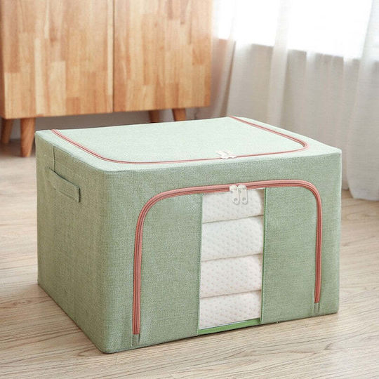 Fabric Storage Box with Lid Green 60x42x40cm 1pcs