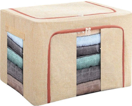 Fabric Storage Box with Lid Transparent 60x42x40cm 1pcs