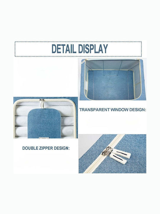 Stoff Aufbewahrungsbox mit Deckel Transparent 50x40x33cm 1Stück