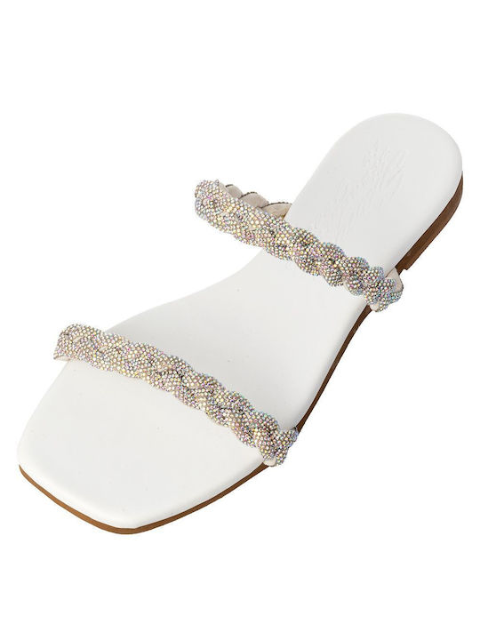 Sante Women's Flat Sandals in White Color