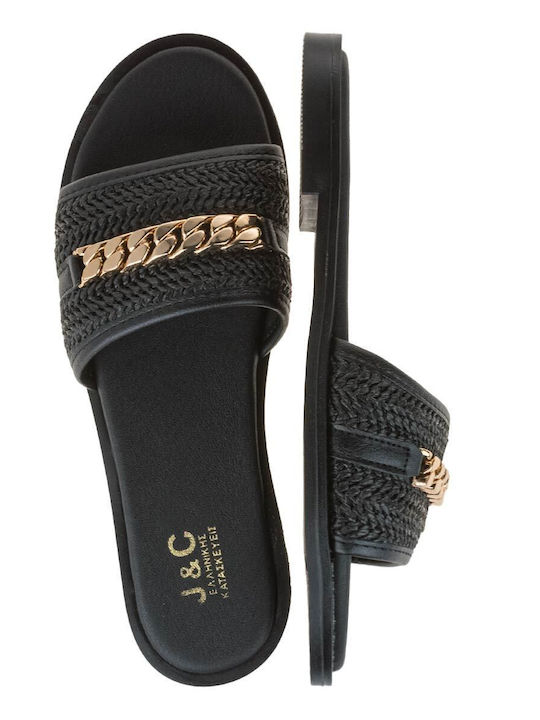 Mark Milan Women's Flat Sandals in Black Color