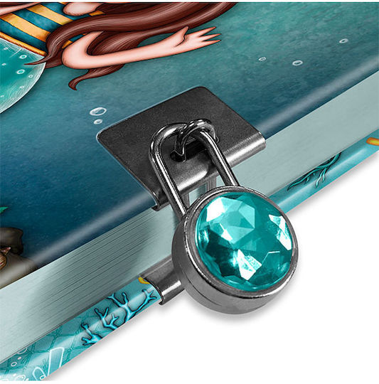Santoro Notebook Ruled with Padlock Blue