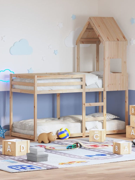Kinderbett Koje Einzeln Beige für Matratze 90x190cm