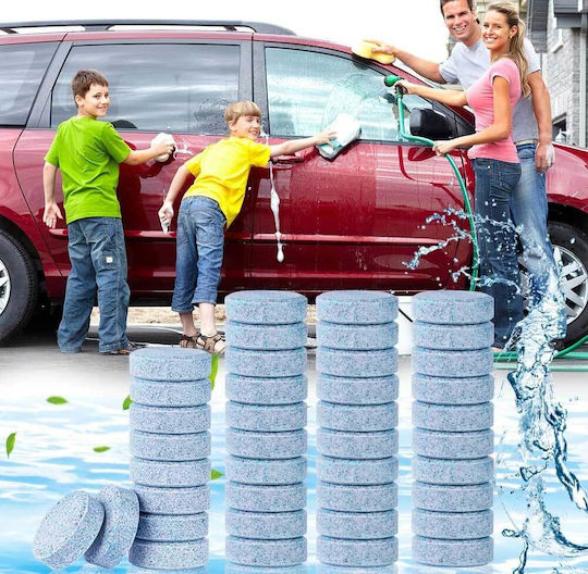 Uraqt U4 Car Glass Cleaning Tablets Set 40 Pieces Multifunctional Windshield Washer Tablets Concentrated Cleaning Discs Windows & Car Screens Cleaner Strong Disinfection Ability Kitchen Bathroom Mirrors Various