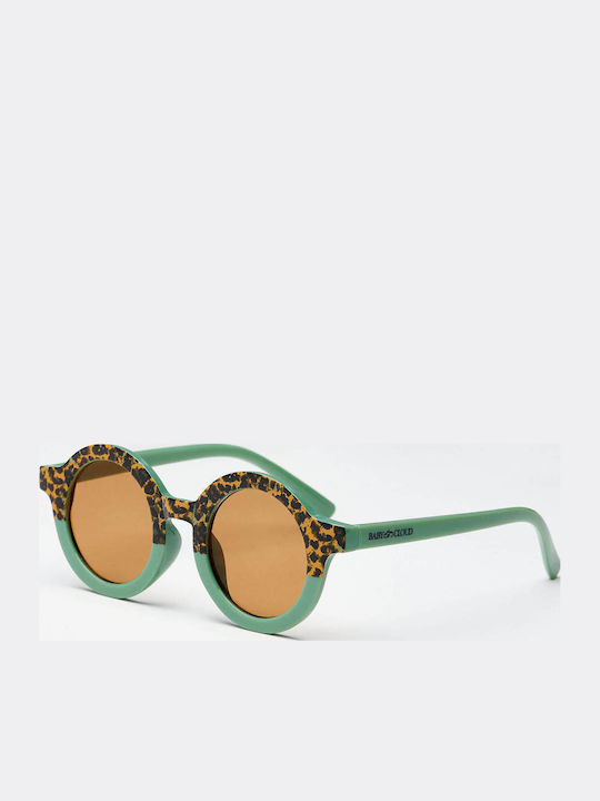 Baby Cloud Leopard Στρογγυλά Παιδικά Γυαλιά Ηλίου με Polarized Φακό Green για 3-6 Ετών