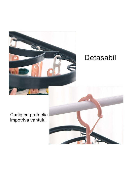 Plastic Folding Hanging Clothes Drying Rack 30x12.5cm