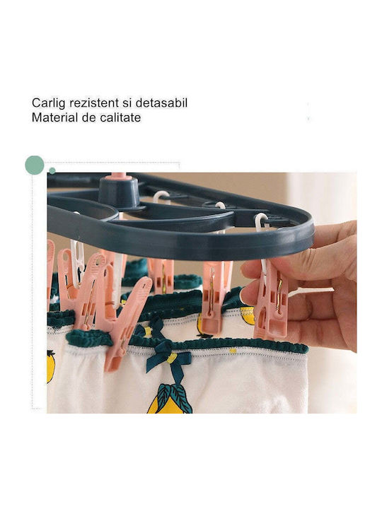 Plastic Folding Hanging Clothes Drying Rack 30x12.5cm