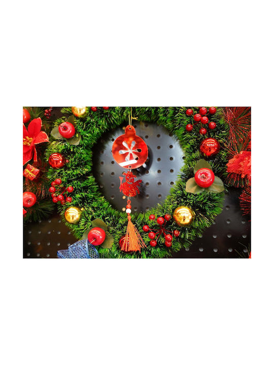 Ornament suspendat Om de zăpadă Roșu 28x10buc