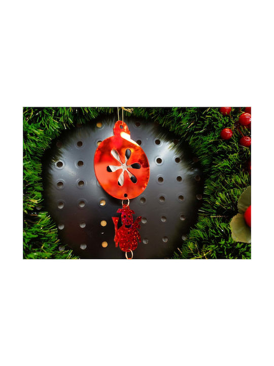 Ornament suspendat Om de zăpadă Roșu 28x10buc