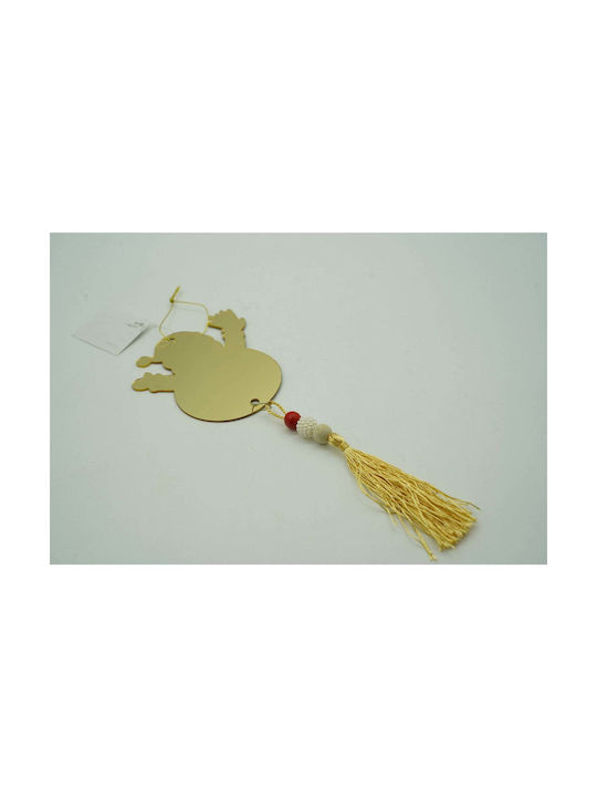 Hängender Schneemann Ornament Gold 23x10cm