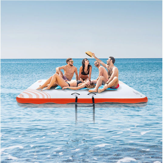 Vevor Inflatable Floating Dock with Handles White 213x213cm