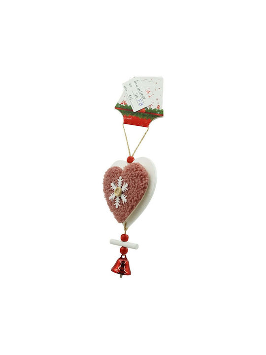 Hängendes Herz Ornament Hölzern Rosa 9.5x18cm