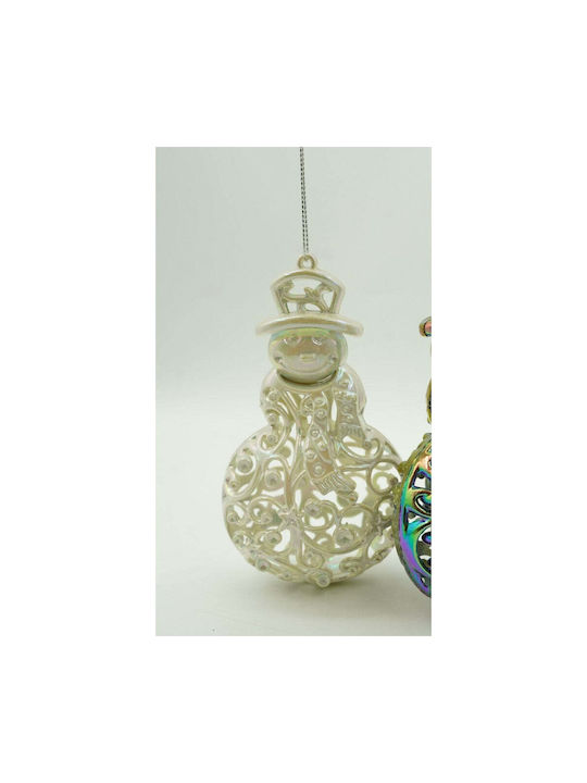 Hängender Schneemann Ornament Kunststoff 13x8cm