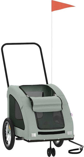 vidaXL Dog Carrying Gray Bicycle Trailer for 45kg Pets L124.5xW66xH63.5cm