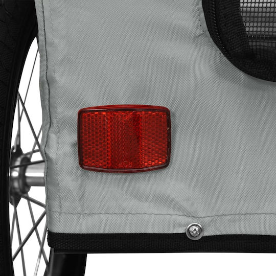 vidaXL Dog Carrying Gray Bicycle Trailer for 45kg Pets L124.5xW66xH63.5cm