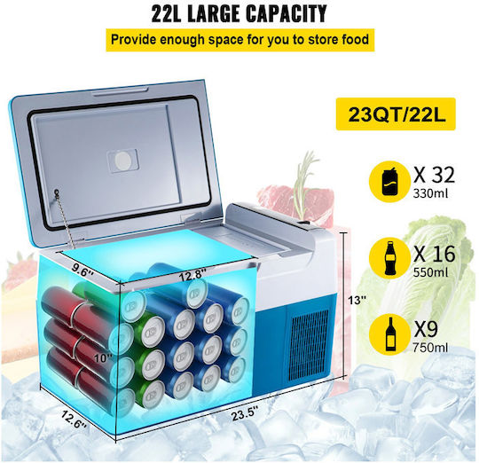 Vevor Φορητό Ψυγείο 22lt 12V Μπλε