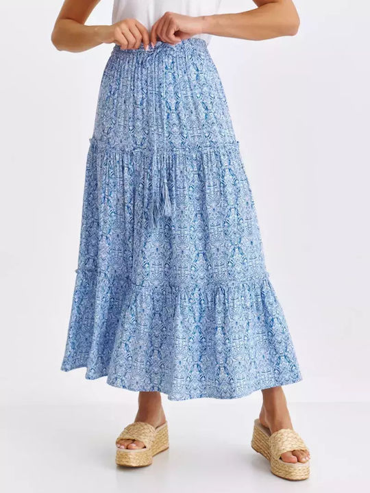 Make your image Maxi Envelope Skirt Blue