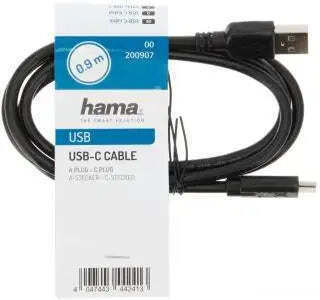 HAMA USB 2.0 Кабел USB-C Мъжки - USB-A Черен 0.9м Bulk
