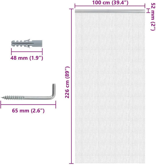 vidaXL Türvorhang Beige 100x226cm 4010016