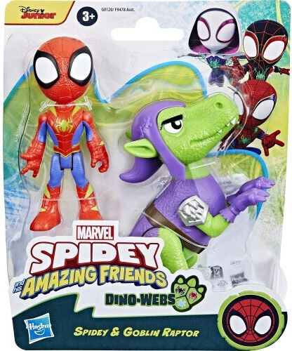 Action Figure Spidey And His Amazing Friends Spider-Man Spidey And Goblin Raptor 10cm.