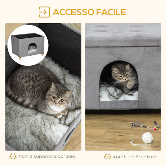 Pawhut House Pillow Cat Gray