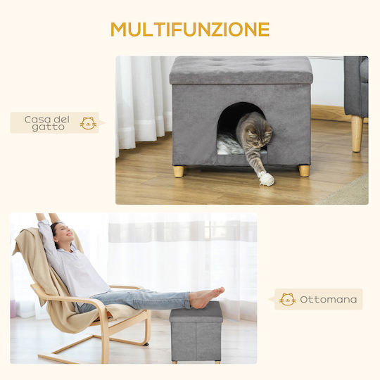 Pawhut House Pillow Cat Gray