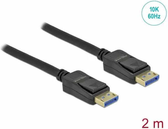 DeLock Cable DisplayPort male - DisplayPort male 2m Μαύρο