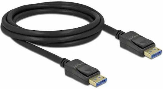 DeLock Cable DisplayPort male - DisplayPort male 2m Μαύρο