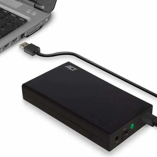 Carcasă pentru hard disk Act Ac1405 3.5" SATA USB 3.1 Gen1 USB 3.0, negru