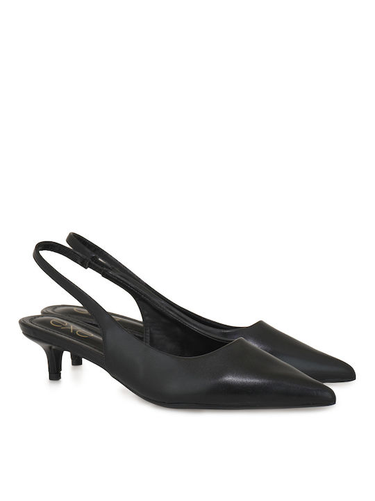 Exe Synthetic Leather Black Low Heels