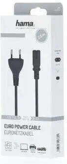 Hama Euro Plug Power Cable 2-pin Iec C7 Female 2.5m Black