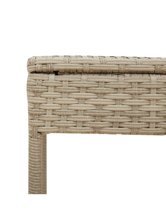 Șezlong Rattan cu Pernă și Parasolar Gri cu Masă Set 2 Bucăți 89x200x60cm