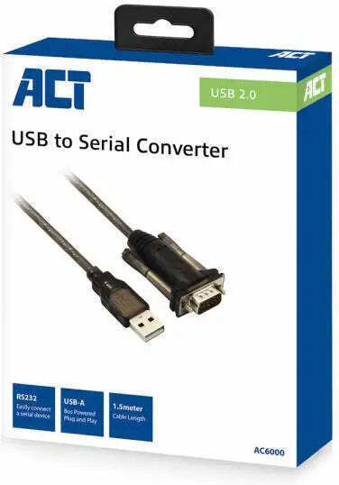 Act Kabel USB-A zu RS232 9-poliger Stecker 1.5m 1Stück