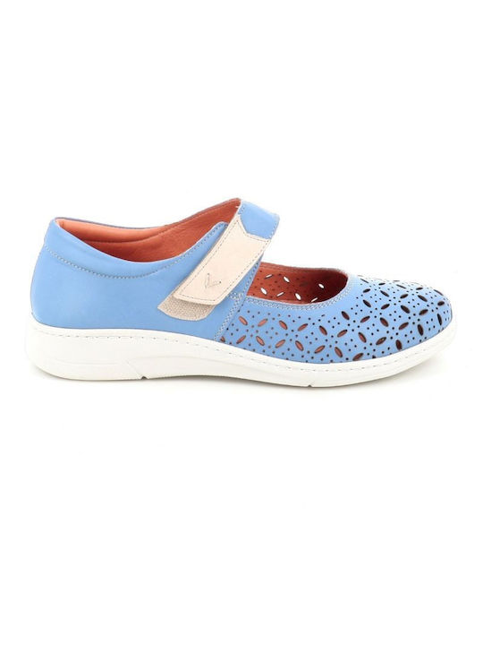 B-Soft Leather Women's Moccasins in Blue Color