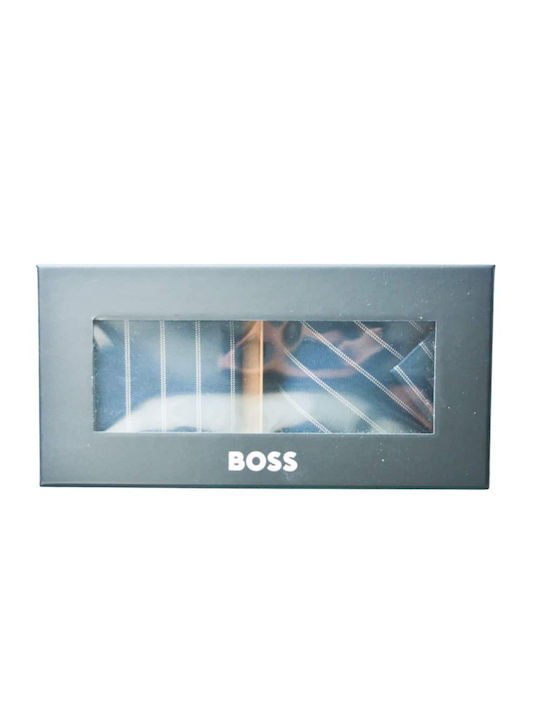 Hugo Boss Herren Krawatten Set Gedruckt in Blau Farbe