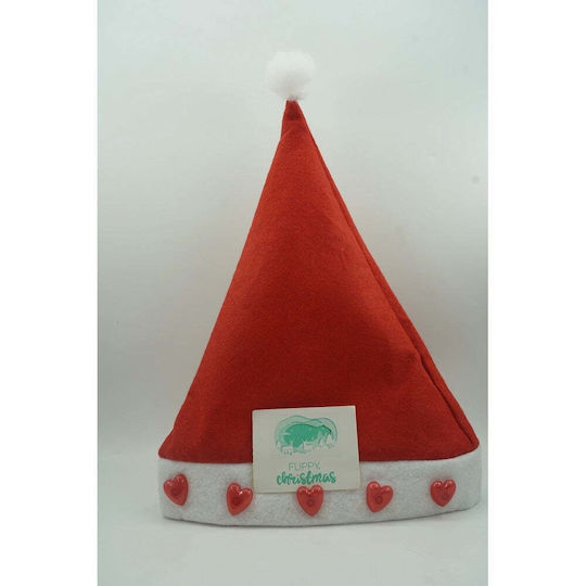 Christmas Caps Red with Pattern Santa Claus