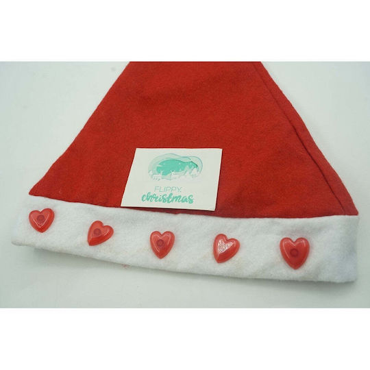 Christmas Caps Red with Pattern Santa Claus