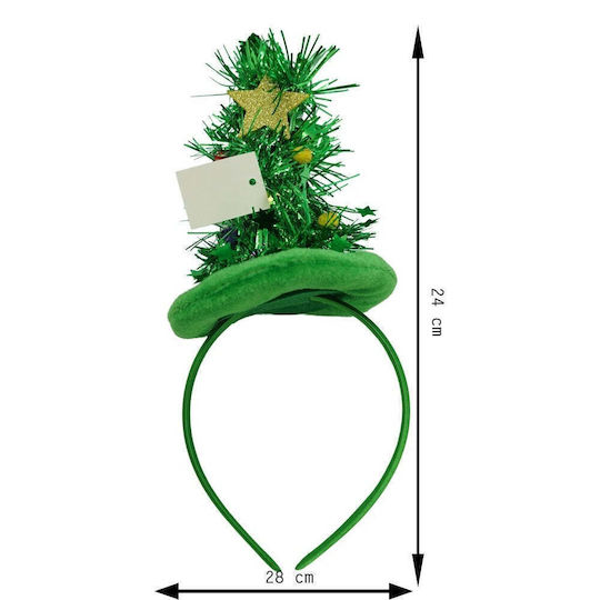 Christmas Headband Green with Pattern Tree