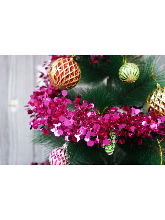 Weihnachtliche Girlande Plastik Rosa 200x9cm 1Stück