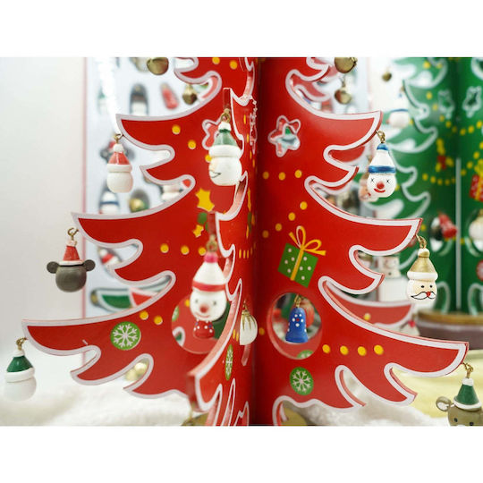 Decorațiune de Crăciun Lemn Braduleț 33cm. Roșu
