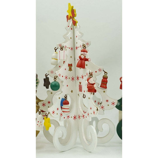 Christmas Decorative Wood Tree 20cm White