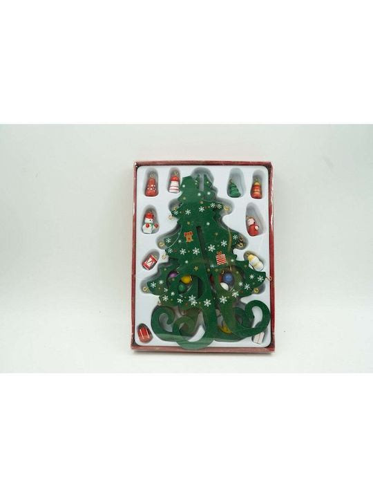 Christmas Decorative Wood Tree 20cm Green