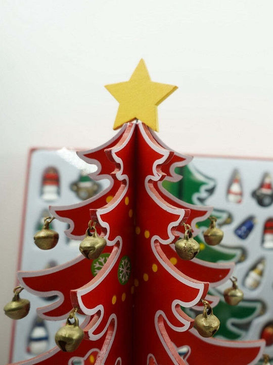 Christmas Decorative Wood Tree 33cm Red