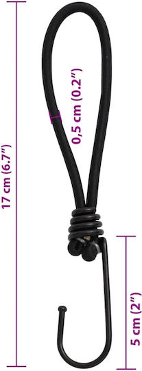 vidaXL Curea 17cm Negru 25buc