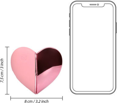 Shots Tapping Heart Klitoris Vibrator 15cm Rosa