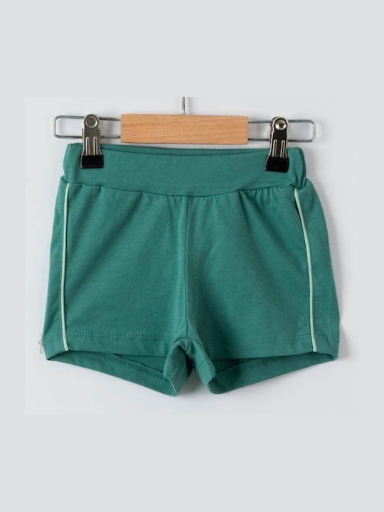 Trendy Shop Kinder Set mit Shorts Sommer 2Stück Green