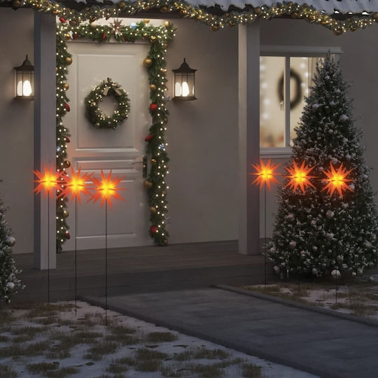 vidaXL Weihnachtliche Dekorative Sterne Metallisch Rot 26.5x35cm 3Stück