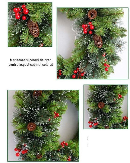 Crăciun Decorativ Coroană de flori cu Diametru 60cm.