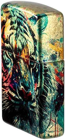 Zippo Painted Tiger Αντιανεμικός Αναπτήρας Φλόγας Πολύχρωμος